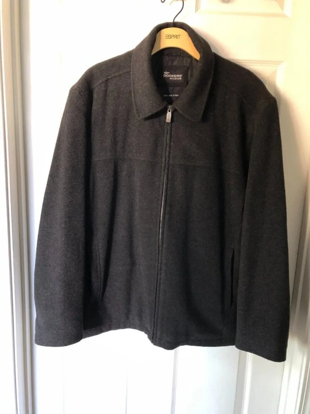Dockers Premium Men's XL Wool Blend Quilted Full Zip Italian Fabric